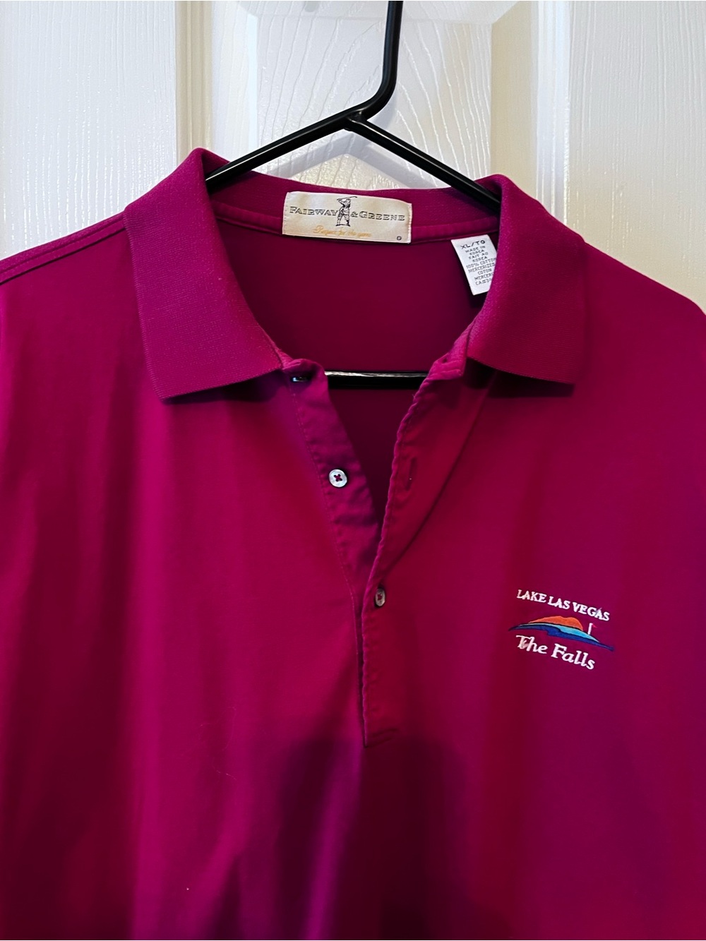 Fairway & Greene Deep Magenta Polo with Embroidered The Falls Golf  Logo